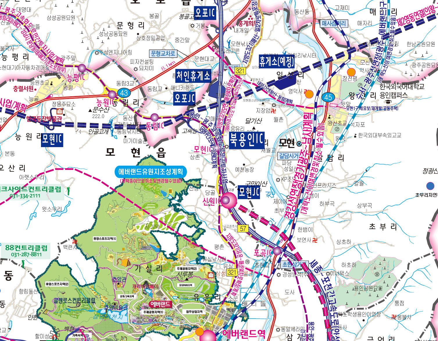 용인시 개발계획도 [ 롤스크린 / 大 ]