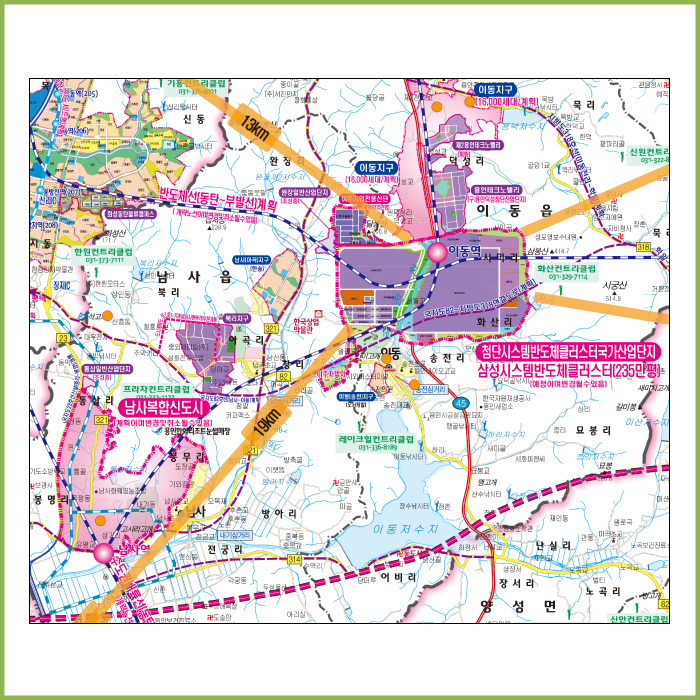 용인시 개발계획도 [ 족자 ]