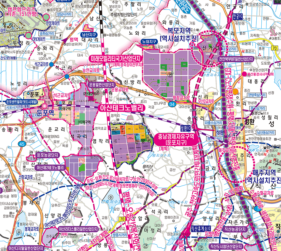 천안아산  개발계획도 [ 롤스크린 / 大 ]
