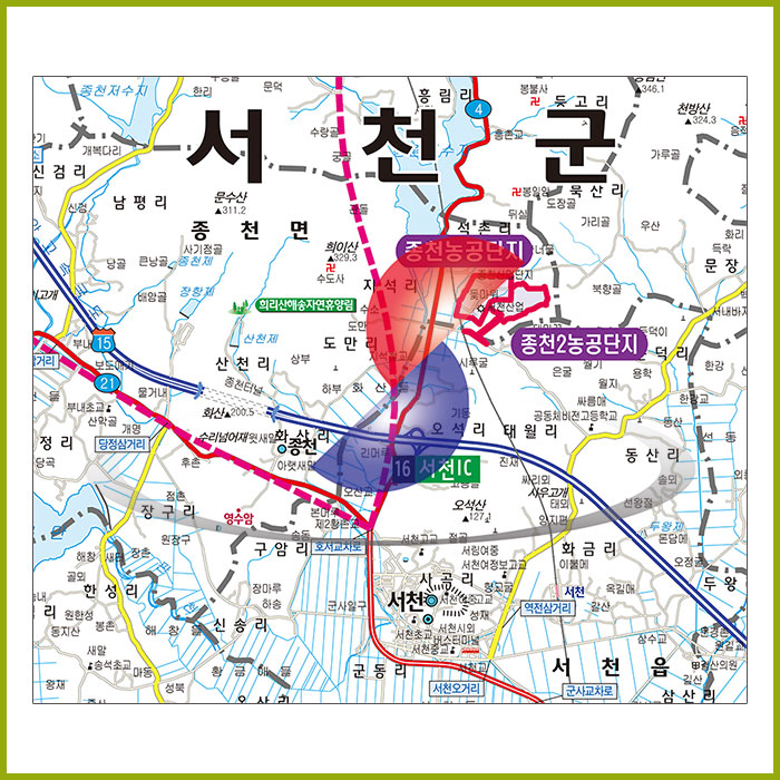 서천군 개발계획도 [ 족자 ]