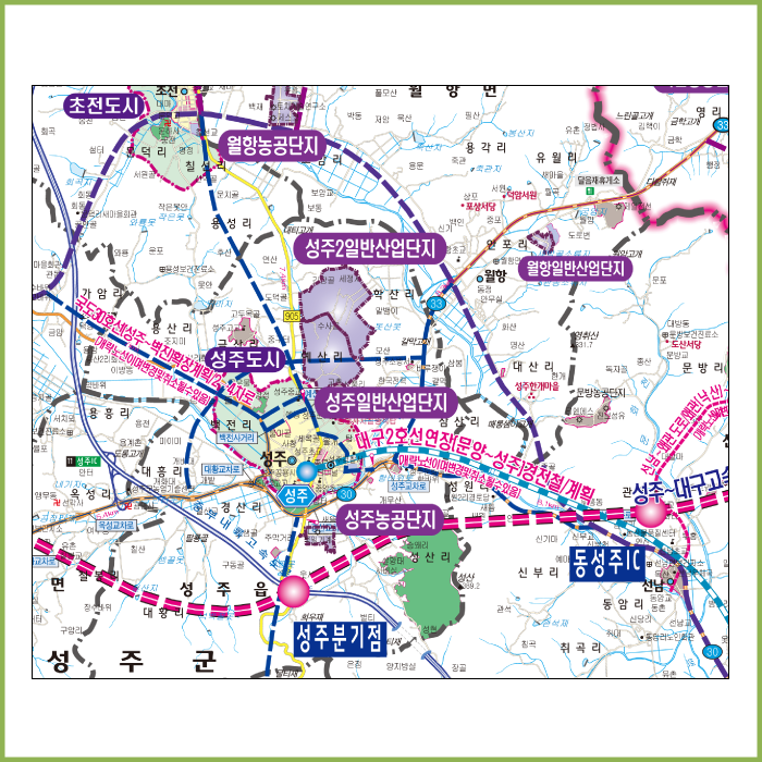 구미·김천·성주·칠곡 개발계획도 [롤스크린 / 大 ]