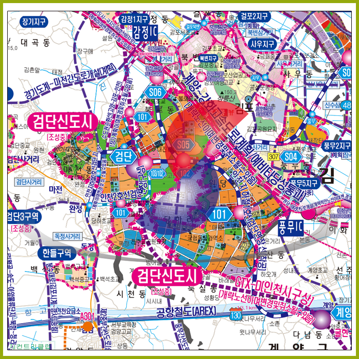 2030인천광역시개발계획도[ 족자 ]