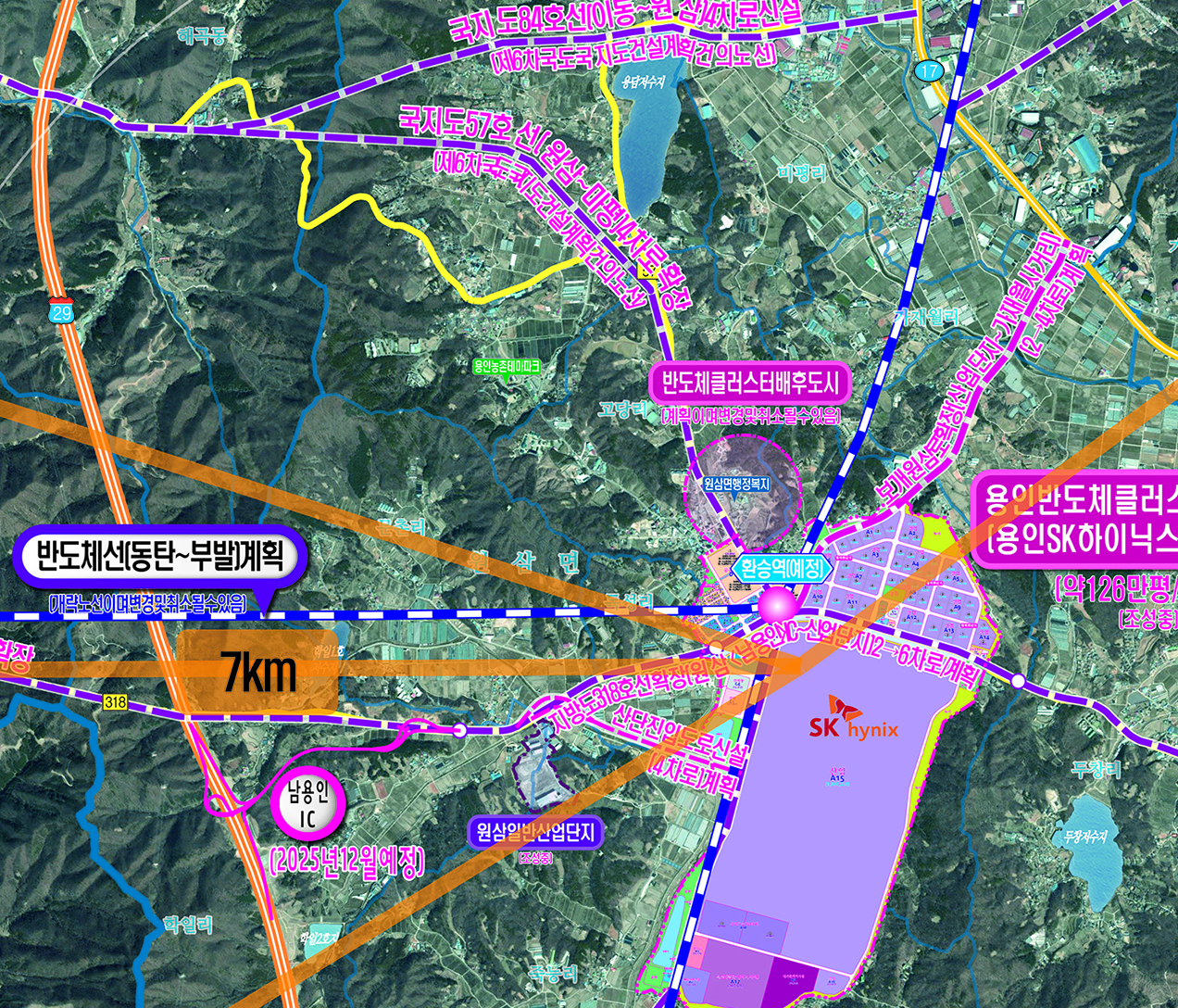 용인시광역권개발계획구상도 [롤스크린] 300cm&times;264cm