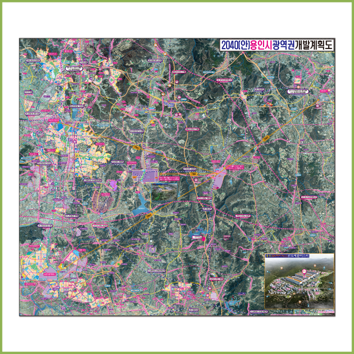용인시광역권개발계획구상도 [롤스크린] 300cm&times;264cm