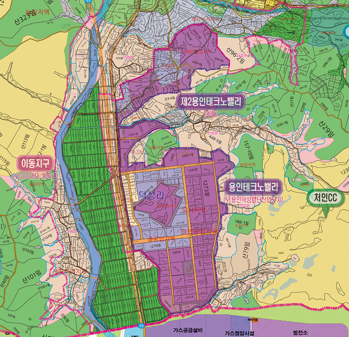 이동남사 삼성반도체클러스터 주변현황도 [롤스크린] 300cm&times;300cm