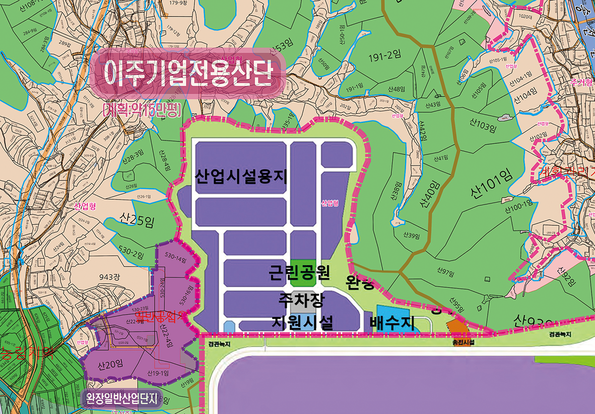 이동남사 삼성반도체클러스터 주변현황도 [롤스크린] 300cm&times;300cm