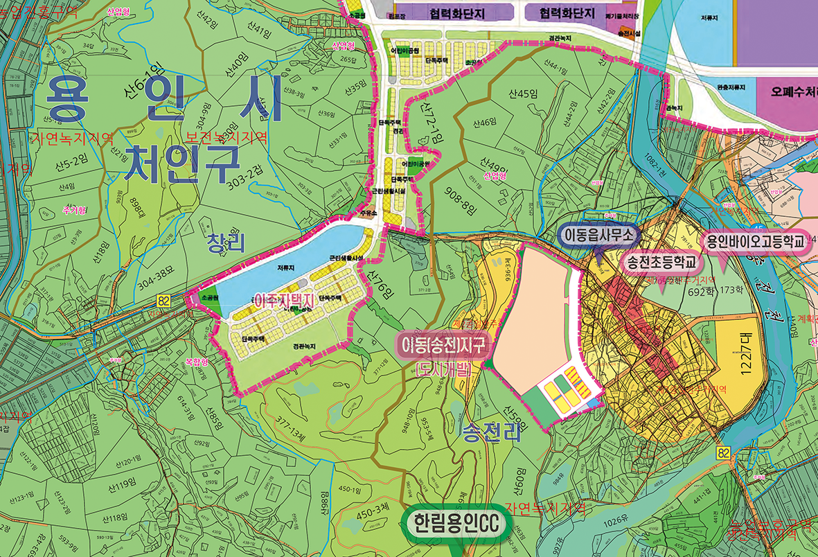 이동남사 삼성반도체클러스터 주변현황도 [롤스크린] 300cm&times;300cm