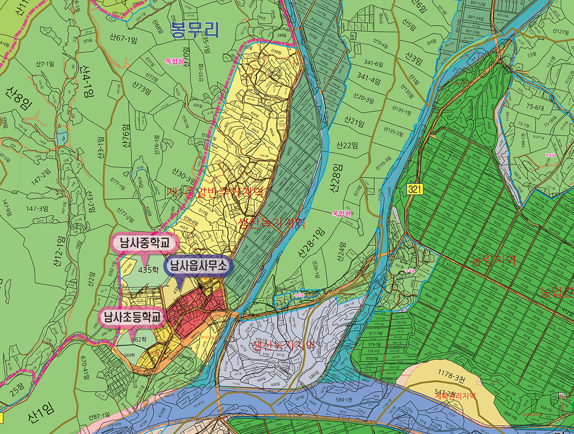 이동남사 삼성반도체클러스터 주변현황도 [롤스크린] 300cm&times;300cm